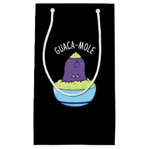 Guacamole Funny Mole in Guacamole Dip Pun Dark BG Kleine Geschenktüte