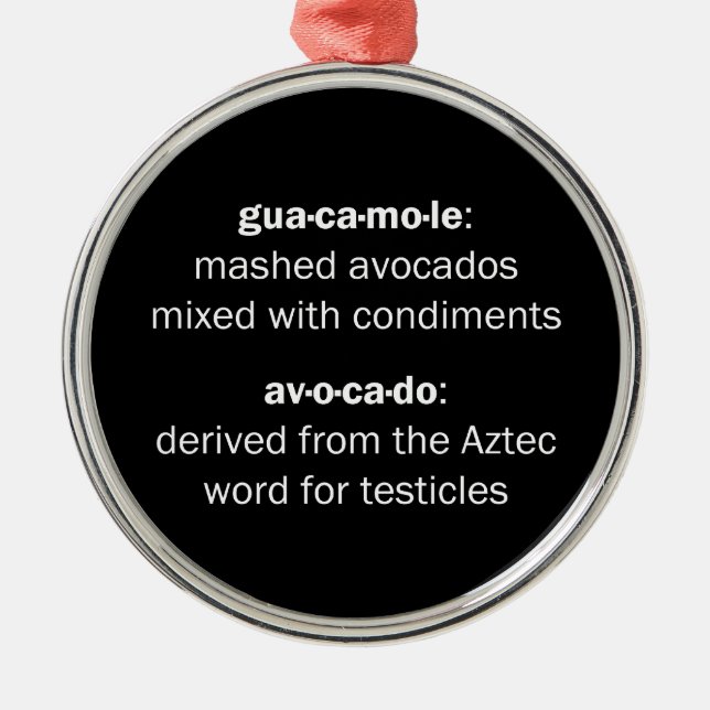 Guacamole Testicles Silbernes Ornament (Vorne)