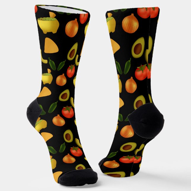 Guacamole und Tortilla-Chips Socken (Gewinkelt)