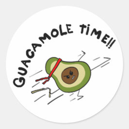 Guacamole-Zeit Runder Aufkleber