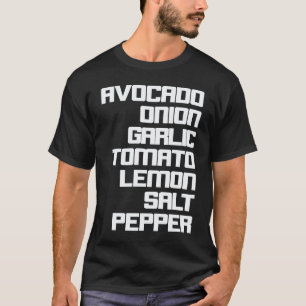 Guacamole-Zutaten I Essen vegetarisch vegane Rezep T-Shirt