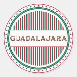 Guadalajara City Pride Emblem – Mexican Identity Runder Aufkleber