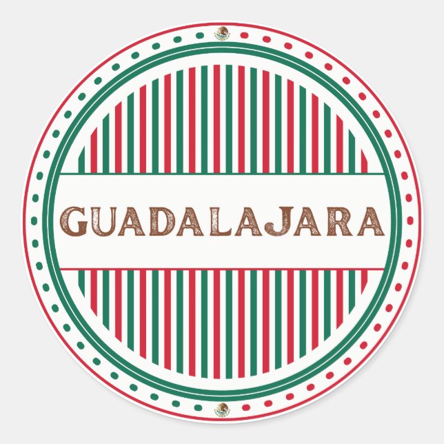 Guadalajara City Pride Emblem – Mexican Identity Runder Aufkleber (Vorderseite)
