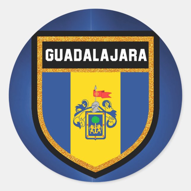 Guadalajara-Flagge Runder Aufkleber (Vorderseite)