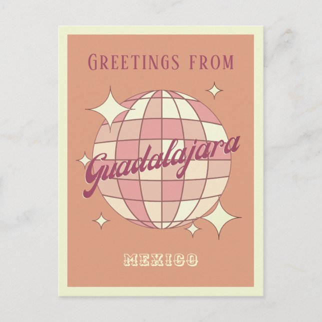 Guadalajara Mexico Retro Vintages Party Postkarte (Vorderseite)