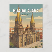 Guadalajara Mexiko Illustration Reise Kunst Vintag
