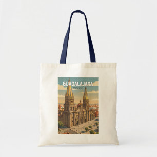 Guadalajara Mexiko Illustration Reise Kunst Vintag Tragetasche