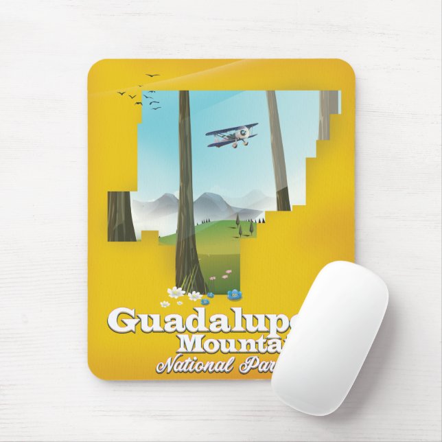 Guadalupe Berge Nationalpark, Texas Karte. Mousepad (Mit Mouse)