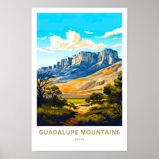 Guadalupe Berge Texas Reisen Print Poster (Vorne)