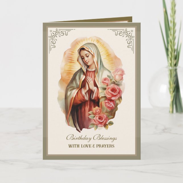 Guadalupe Floral Religious Celebration Card Karte (Vorderseite)