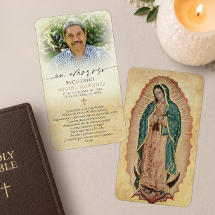 Guadalupe Foto-Gedenkkarte mit Gebet