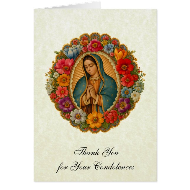 Guadalupe Funeral Sympathy Holy Card Thank You (Vorne)