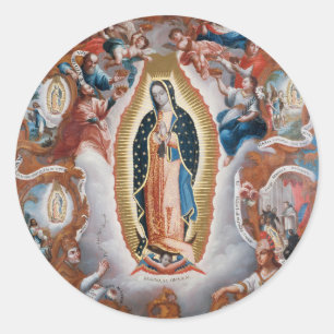 „Guadalupe-Madonna“-Aufkleber Runder Aufkleber