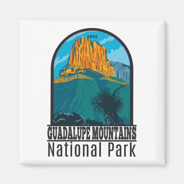 Guadalupe Mountains Nationalpark Texas Vintag Magnet (Vorne)