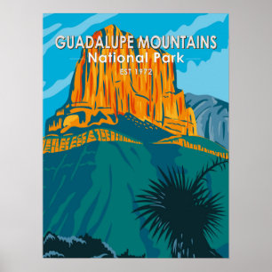 Guadalupe Mountains Nationalpark Texas Vintag Poster