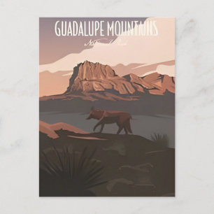 Guadalupe Mountains Nationalpark Texas Vintag Postkarte