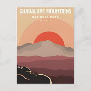 Guadalupe Mountains Nationalpark Texas Vintag Postkarte