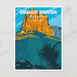 Guadalupe Mountains Nationalpark Texas Vintag Postkarte