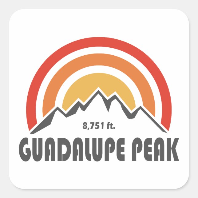 Guadalupe Peak Quadratischer Aufkleber (Vorderseite)