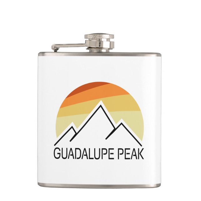 Guadalupe Peak Retro Flachmann (Vorderseite)