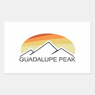 Guadalupe Peak Retro Rechteckiger Aufkleber