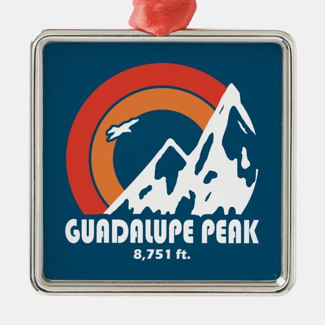 Guadalupe Peak Texas Sun Eagle Ornament Aus Metall (Vorne)