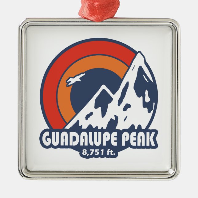 Guadalupe Peak Texas Sun Eagle Ornament Aus Metall (Vorne)