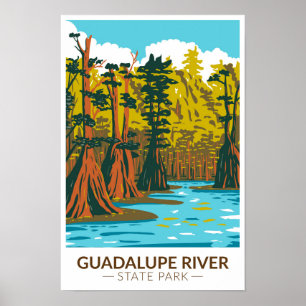 Guadalupe River State Park Texas Vintage Poster