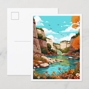 Guadalupe River State Park Texas Vintage Reise Postkarte