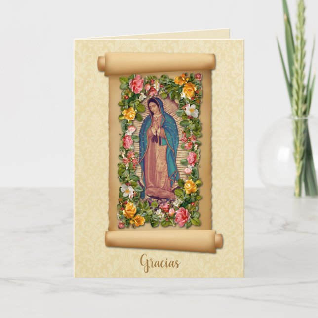 Guadalupe Virgin Mary Catholic Spanish Gracias Dankeskarte (Vorderseite)