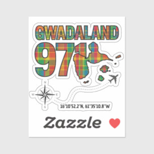 Guadeloupe 971 Gwadaland - Reise Aufkleber