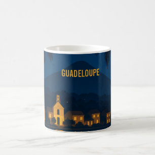 Guadeloupe 971 – Tropische Nachtillustration Kaffeetasse