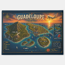 Guadeloupe 971 Vintage-Reisekarte