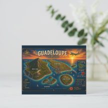Guadeloupe 971 Vintage-Reisekarte