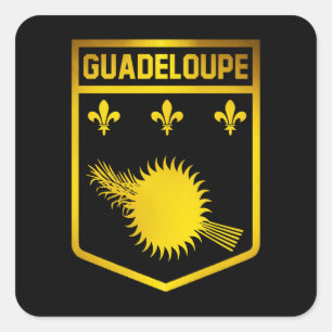 Guadeloupe Emblem Quadratischer Aufkleber