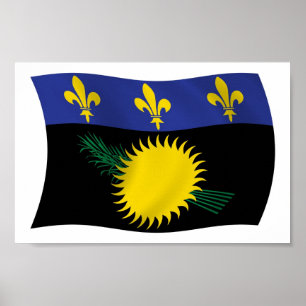 Guadeloupe Flag Poster drucken