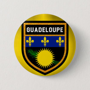 Guadeloupe-Flagge Button
