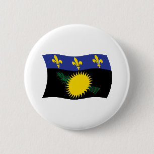 Guadeloupe-Flagge-Button Button
