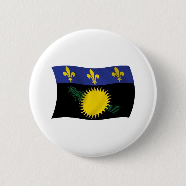 Guadeloupe-Flagge-Button Button (Vorderseite)