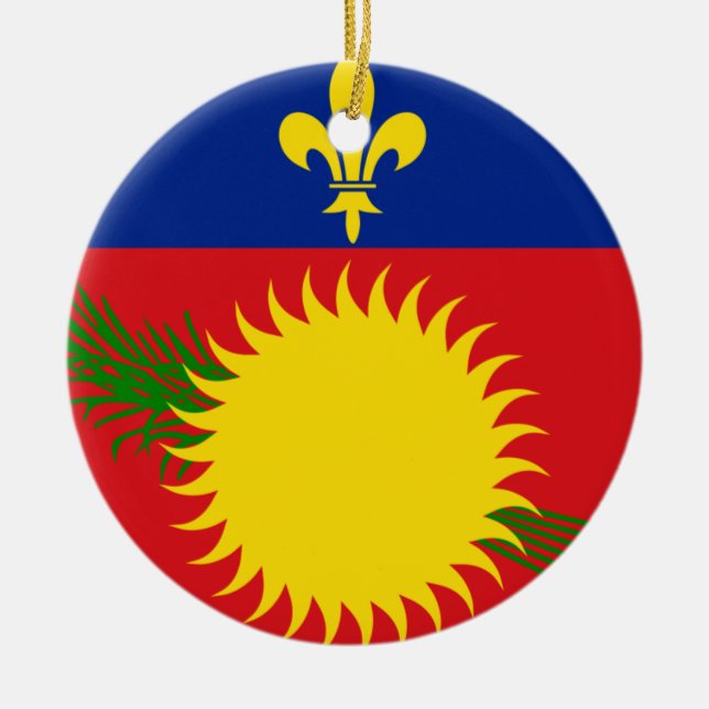 Guadeloupe-Flagge Keramikornament (Vorne)