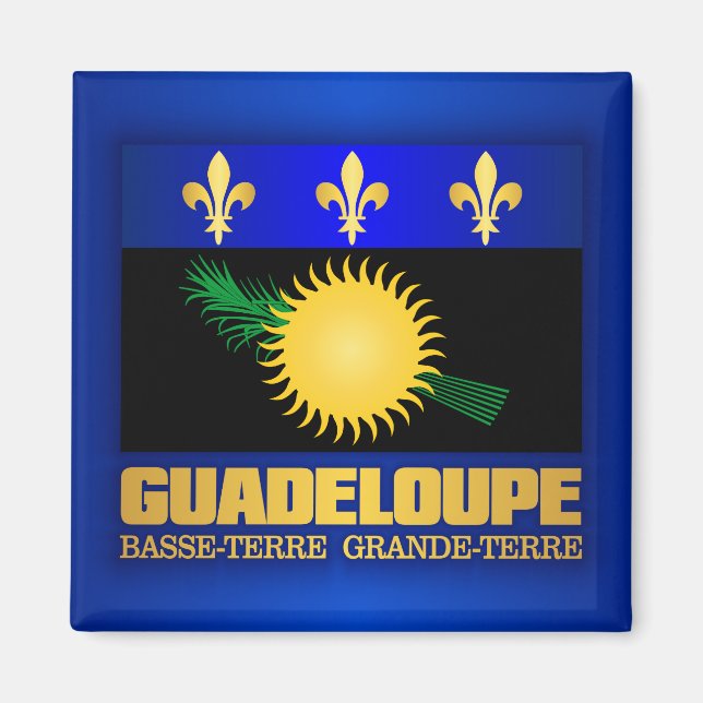 Guadeloupe-Flagge Magnet (Vorne)