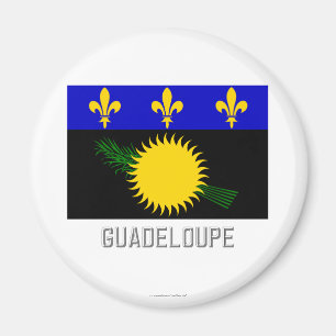 Guadeloupe-Flagge mit Namen Magnet