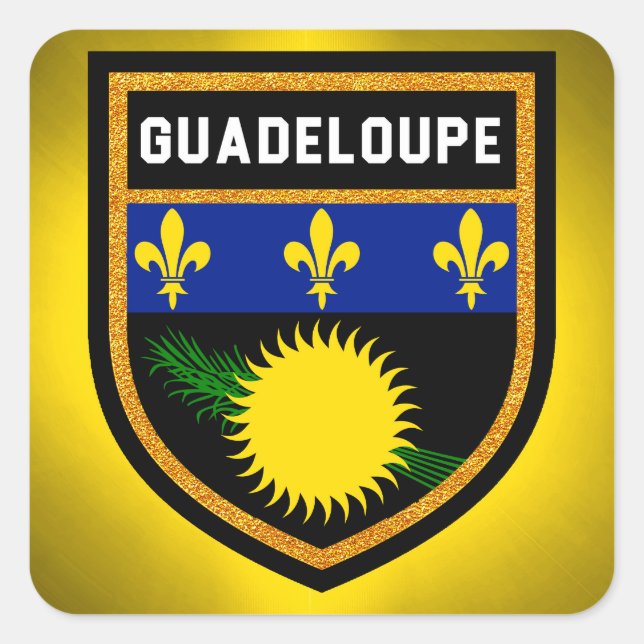 Guadeloupe-Flagge Quadratischer Aufkleber (Vorderseite)