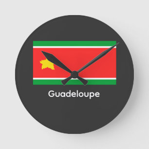 Guadeloupe flagge runde wanduhr