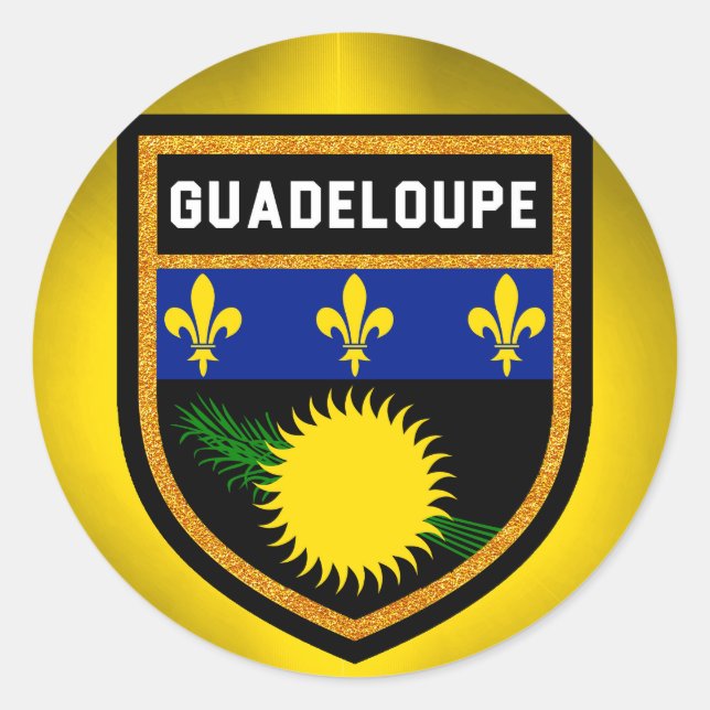 Guadeloupe-Flagge Runder Aufkleber (Vorderseite)