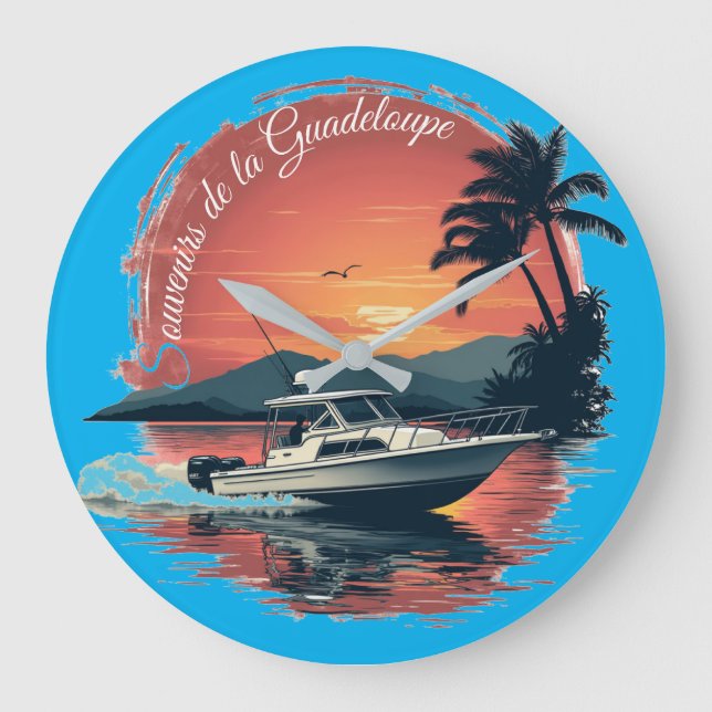 Guadeloupe Große Wanduhr (Vorderseite)