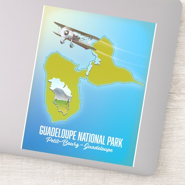 Guadeloupe National Park Map Aufkleber (Detail)