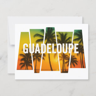 Guadeloupe Palmen & Tropischer Sonnenuntergang Postkarte