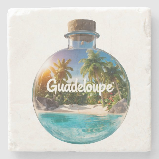 Guadeloupe Steinuntersetzer (Vorderseite)