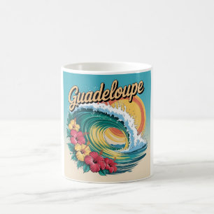 Guadeloupe Tropische Welle Retro Hibiskus Sonne Kaffeetasse